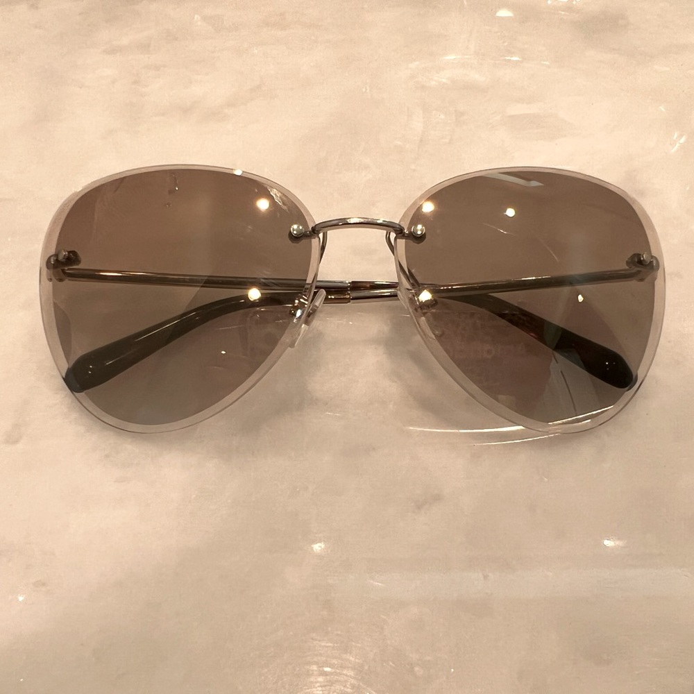 CHANEL gold & tortoise aviator sunglasses